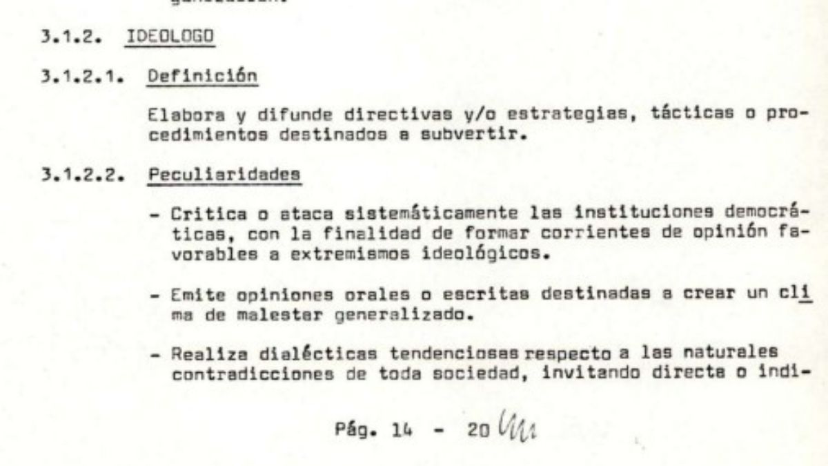 Captura de uno de los documentos que aparecen en el archivo desclasificado por la SIDE (2/2). Captura de uno de los documentos que aparecen en el archivo desclasificado por la SIDE (2/2).