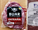 Carne de guanaco y búfalo. Carne de guanaco y búfalo.
