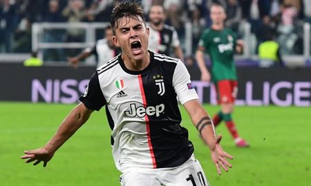 Paulo Dybala gritando un gol para la Juventus. Paulo Dybala gritando un gol para la Juventus.