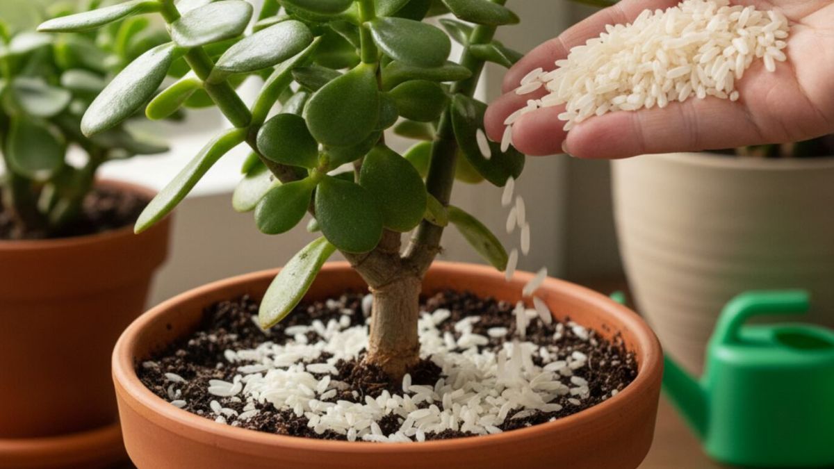 Árbol de jade: el truco del arroz para que crezca con brillo.