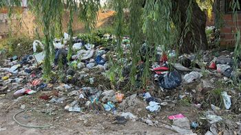 Basural a cielo abierto en cuarto pasaje y La Rioja, en barrio Santa Rosa de Lima.