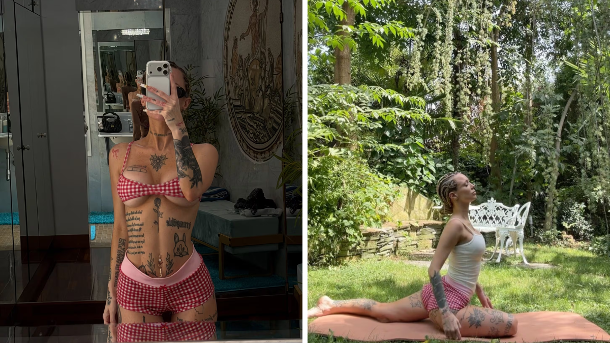 La Joaqui revolucionó Instagram con corpiño underboob y culotte. La Joaqui revolucionó Instagram con corpiño underboob y culotte.