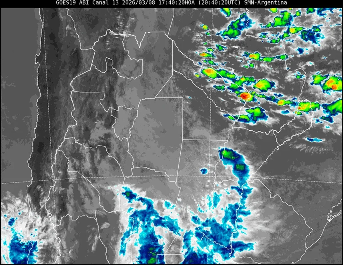 La imagen satelital nos muestra que contin&uacute;a predominando la nubosidad asociada a inestabilidad en toda la provincia.
