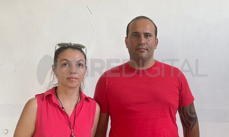 Fernanda Fernández e Ismael Molinas, trabajadores de delivery en Santa Fe. Fernanda Fernández e Ismael Molinas, trabajadores de delivery en Santa Fe.