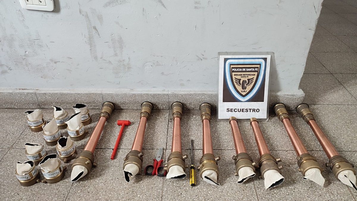 El ladrón había sustraído una gran cantidad de elementos del sistema de emergencia contra incendios.