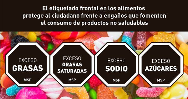 Etiquetado que utilizan en Uruguay. Foto: Organización Panamericana de la Salud.
