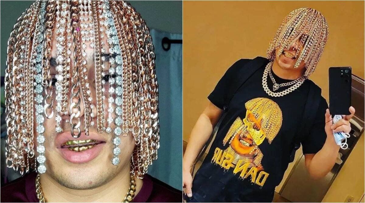 Dan Sur se viralizó recientemente tras asegurar que es la primera persona en lucir implantes de cadenas de oro como cabello.