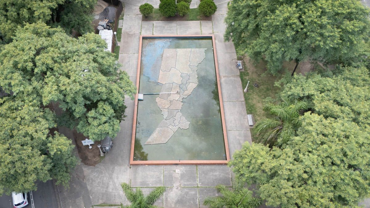 La fuente de la Plaza Colón.