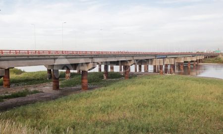 El río Salado exhibe una importante bajante. El río Salado exhibe una importante bajante.