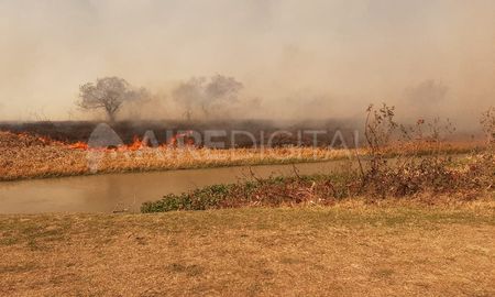 Se producen incendios en los bañados del Río Salado. Imagen ilustrativa. Se producen incendios en los bañados del Río Salado. Imagen ilustrativa.