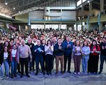 Los principales referentes del Partido Socialista de Santa Fe, durante la tallarinada por el 25 de Mayo. Los principales referentes del Partido Socialista de Santa Fe, durante la tallarinada por el 25 de Mayo.