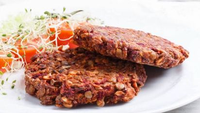 Hamburguesas vegetarianas de arroz y lentejas: ideales para congelar