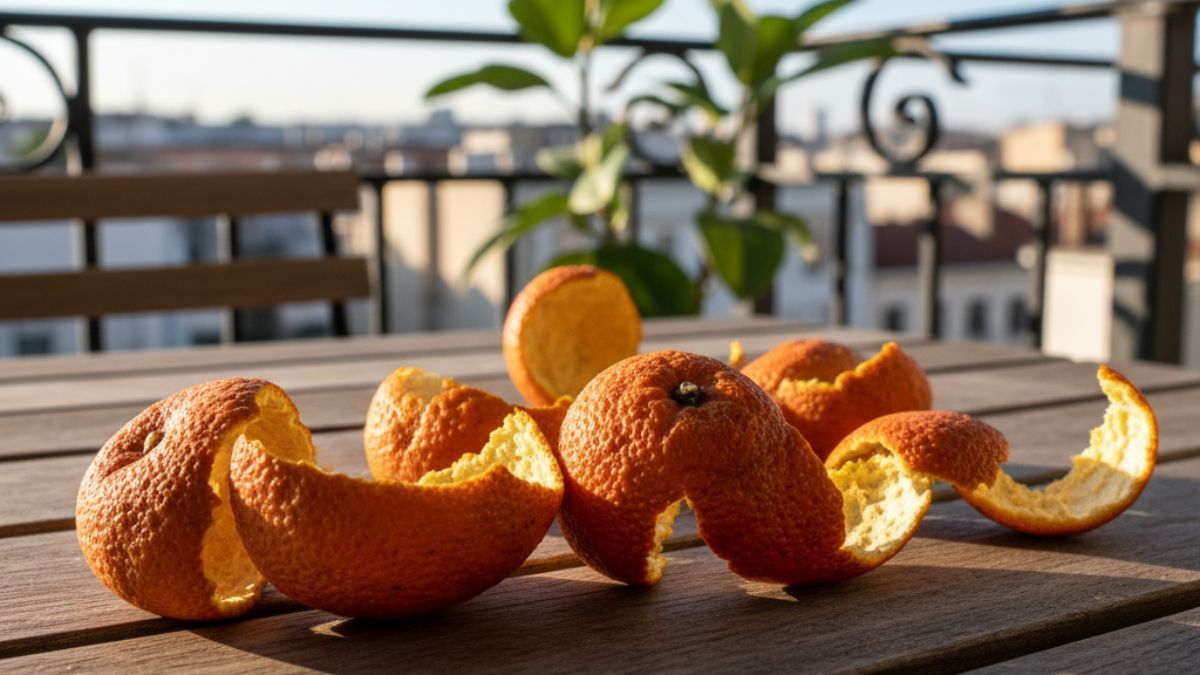 La cáscara de naranja seca perfuma placares y reduce olores de forma natural.