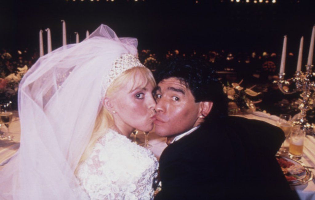 El casamiento de Diego Maradona y Claudia Villafañe.