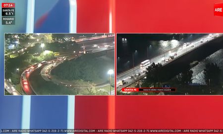Tránsito muy complicado en el Viaducto Oroño este viernes por la mañana. Tránsito muy complicado en el Viaducto Oroño este viernes por la mañana.