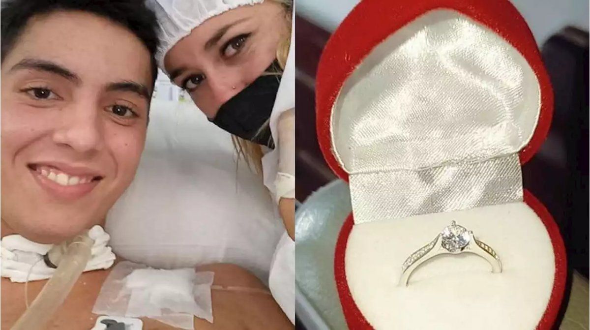 Sobrevivió a un balazo en la nuca y le propuso casamiento a su novia con una caja de milanesas con papafritas