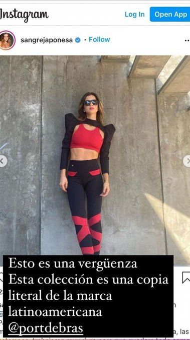La China Suárez fue acusada de plagio por las grandes similitudes entre los diseños de su nueva colección de ropa deportiva y los de una diseñadora venezolana.