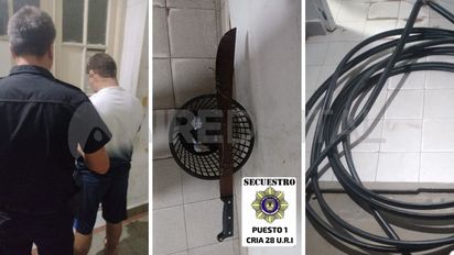 Agarró a trompadas a los policías que lo engancharon robando cables en Colastiné Norte