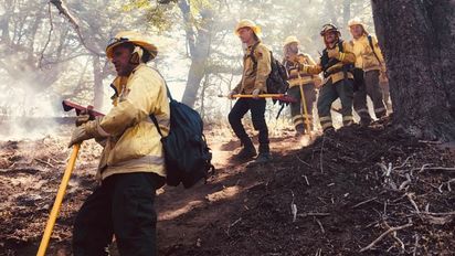 Brigadistas santafesinos contra los incendios en Chubut: 
