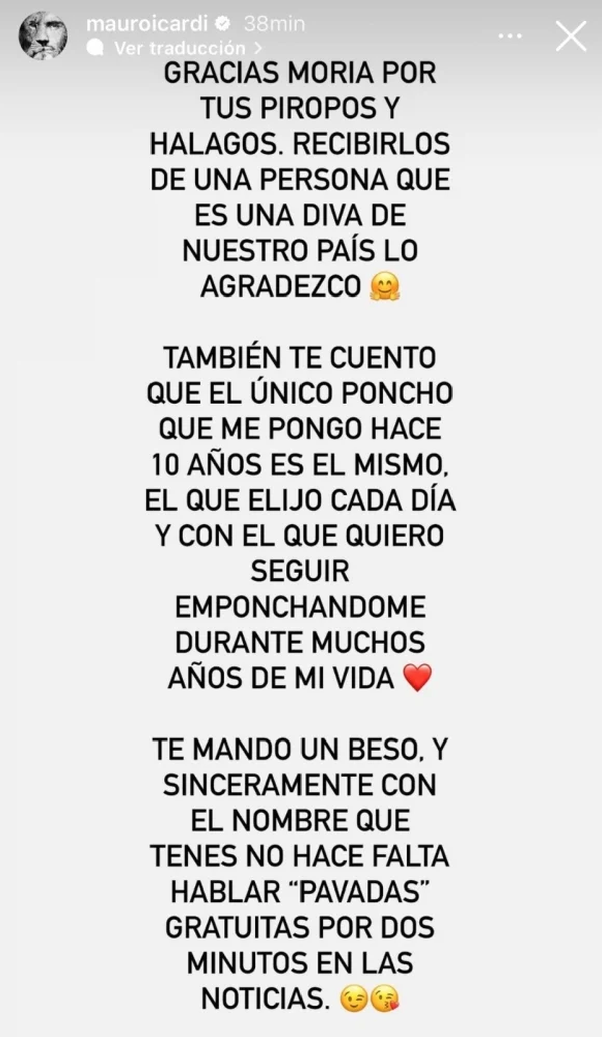 Mauro Icardi le respondió a Moria Casán tras sus comentarios en una nota de LAM.