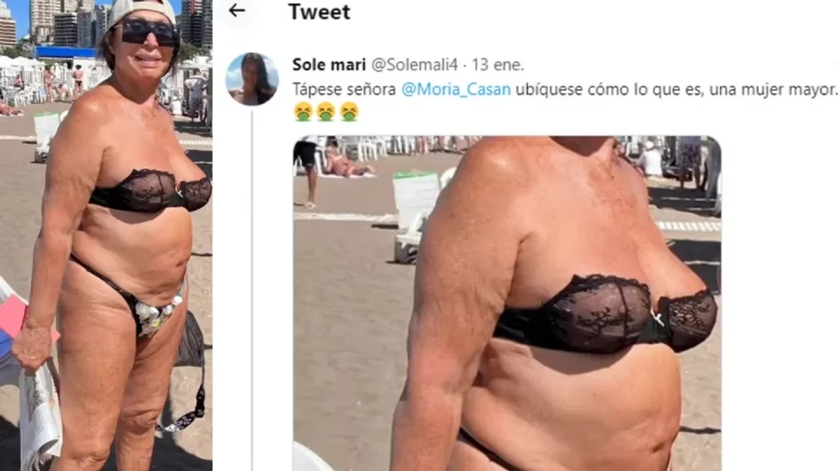Una usuaria de Twitter crítico fuertemente a Moria Casán por su ropa (Foto: Captura Twitter)
