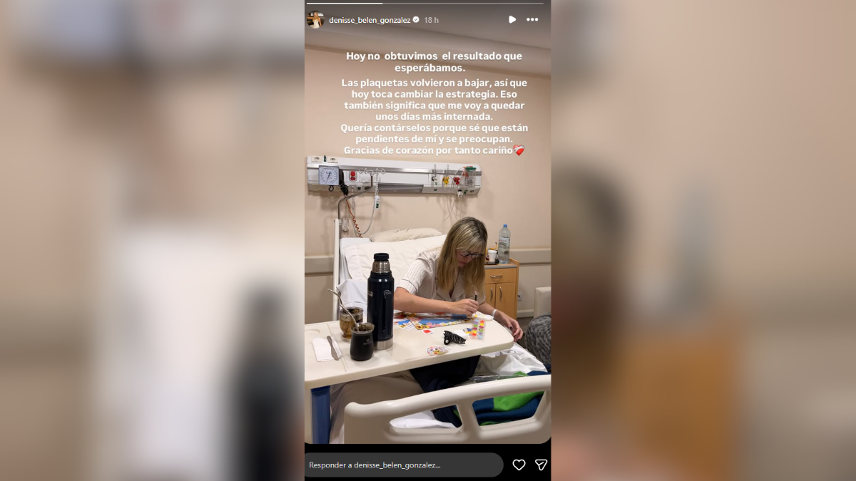 Los médicos no lograron estabilizar los valores de Denisse González, ex Gran Hermano, y modificaron la estrategia del tratamiento en la Clínica Bazterrica. Los médicos no lograron estabilizar los valores de Denisse González, ex Gran Hermano, y modificaron la estrategia del tratamiento en la Clínica Bazterrica.