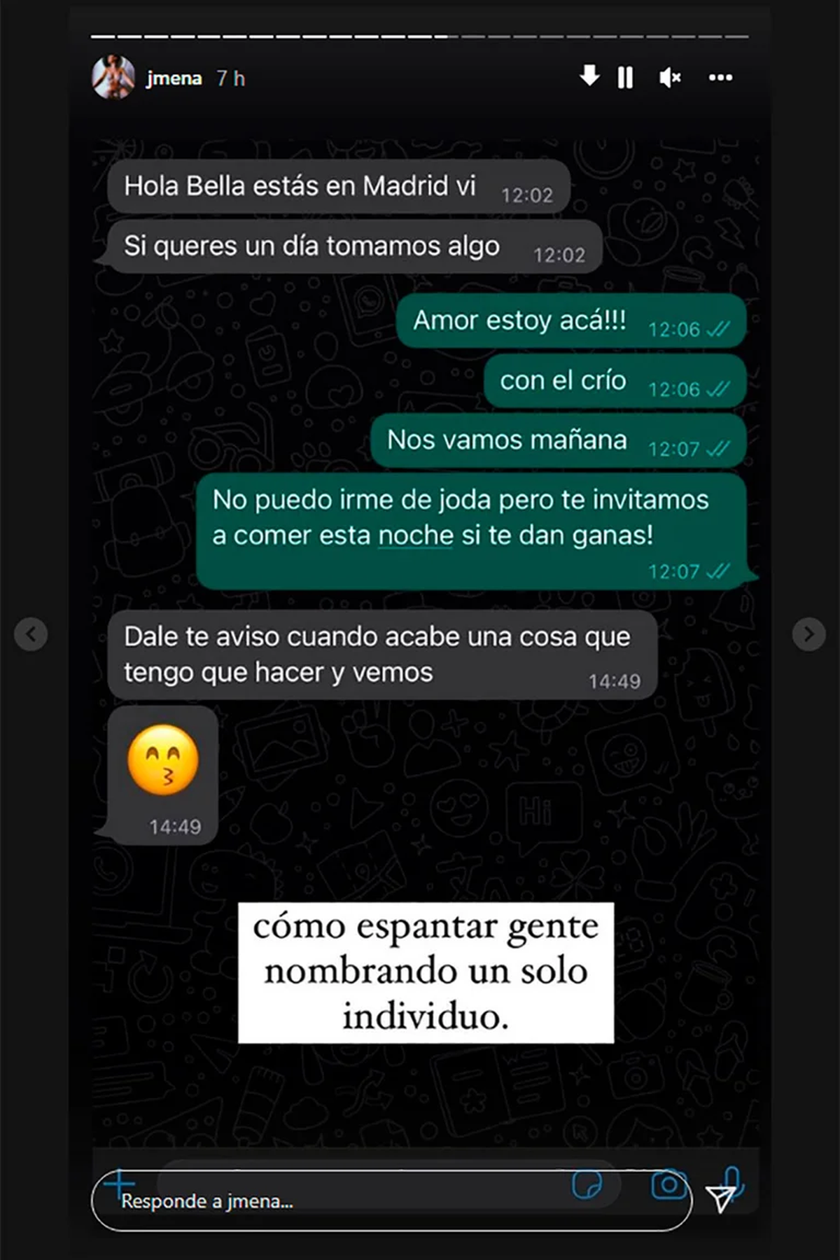 Jimena Bar&oacute;n recibi&oacute; una invitaci&oacute;n para una salida nocturna.
