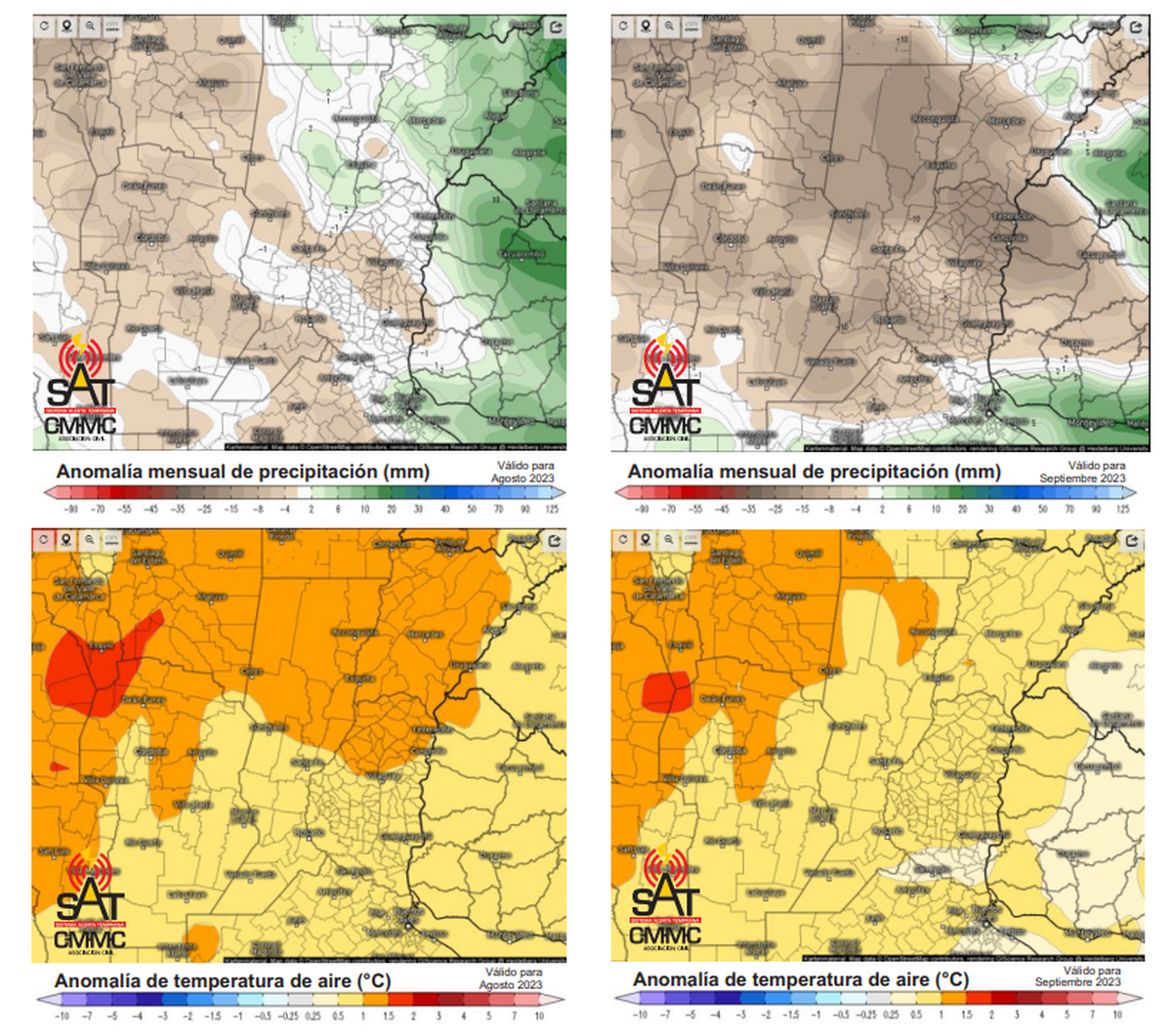Pronóstico de precipitaciones y temperaturas en agosto y septiembre del 2023. Pronóstico de precipitaciones y temperaturas en agosto y septiembre del 2023.