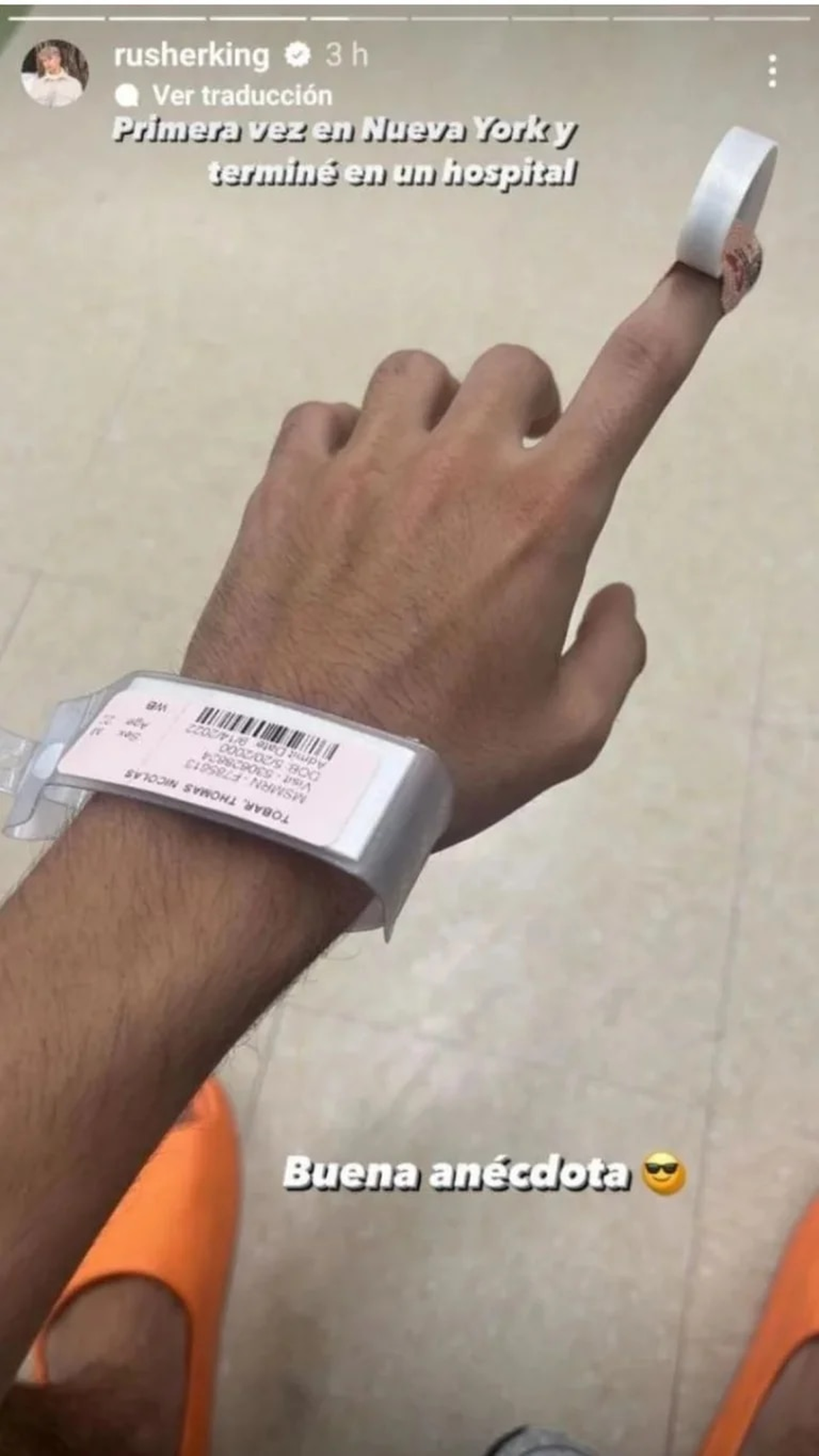 Rusherking terminó en el hospital.