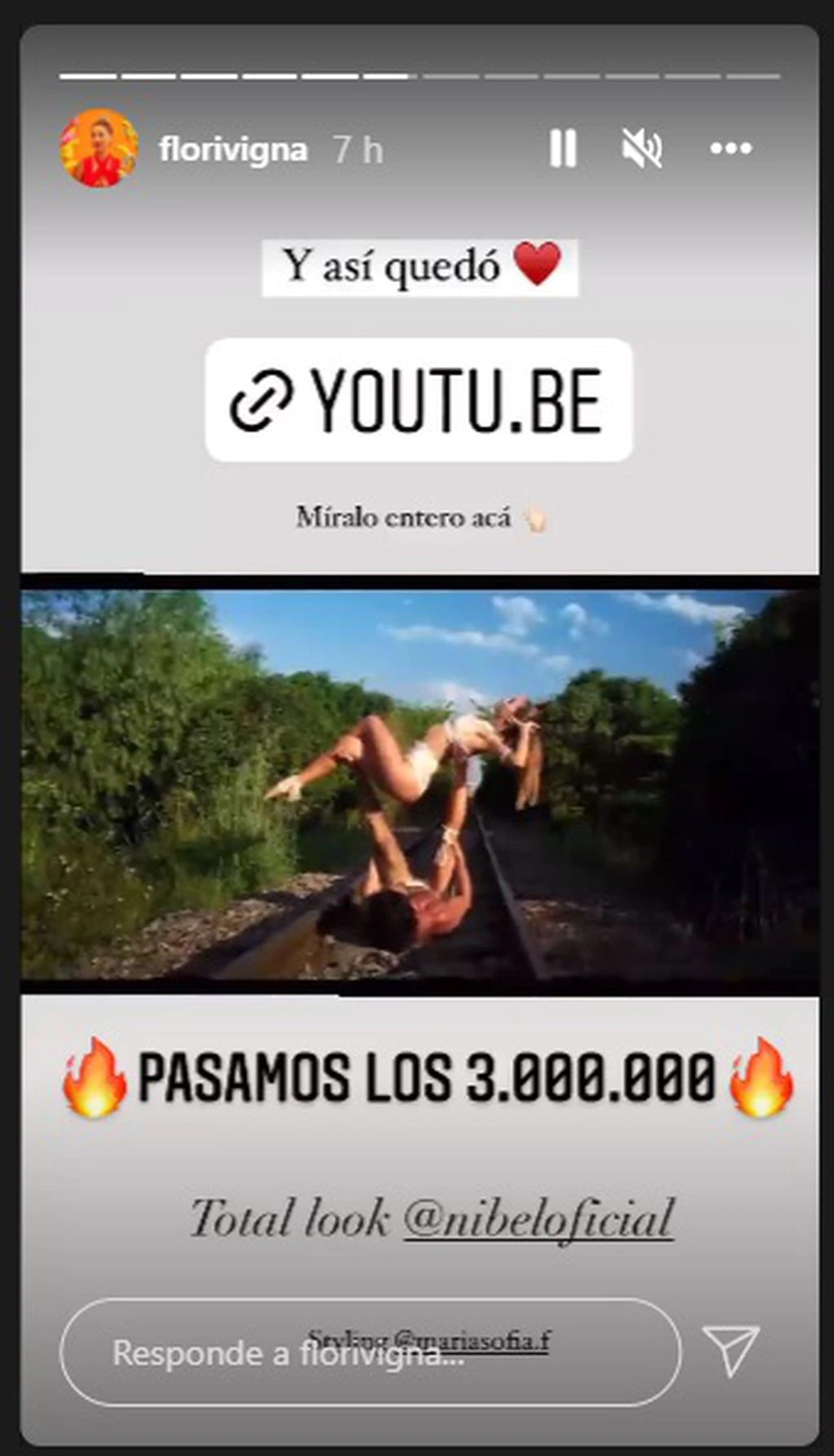 Flor Vigna y Luciano Castro celebraron los tres millones de visualizaciones del video &ldquo;Uy!&rdquo;.