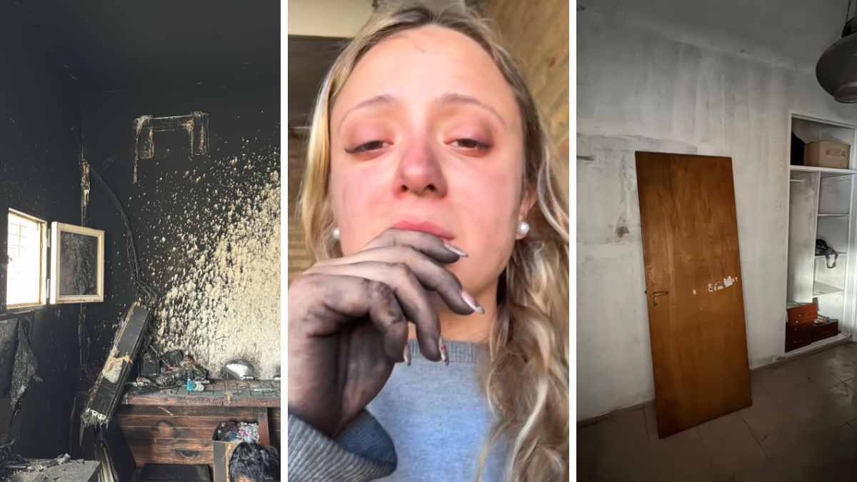 La joven cordobesa mostró en TikTok cómo un sahumerio encendido desató el incendio que destruyó por completo su casa. (Video @rosarabia15)
