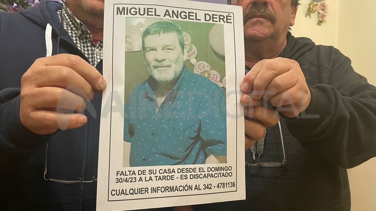 Miguel Ángel Deré tiene 58 años y falta de su casa en barrio Alfonso desde el domingo 30 de abril.