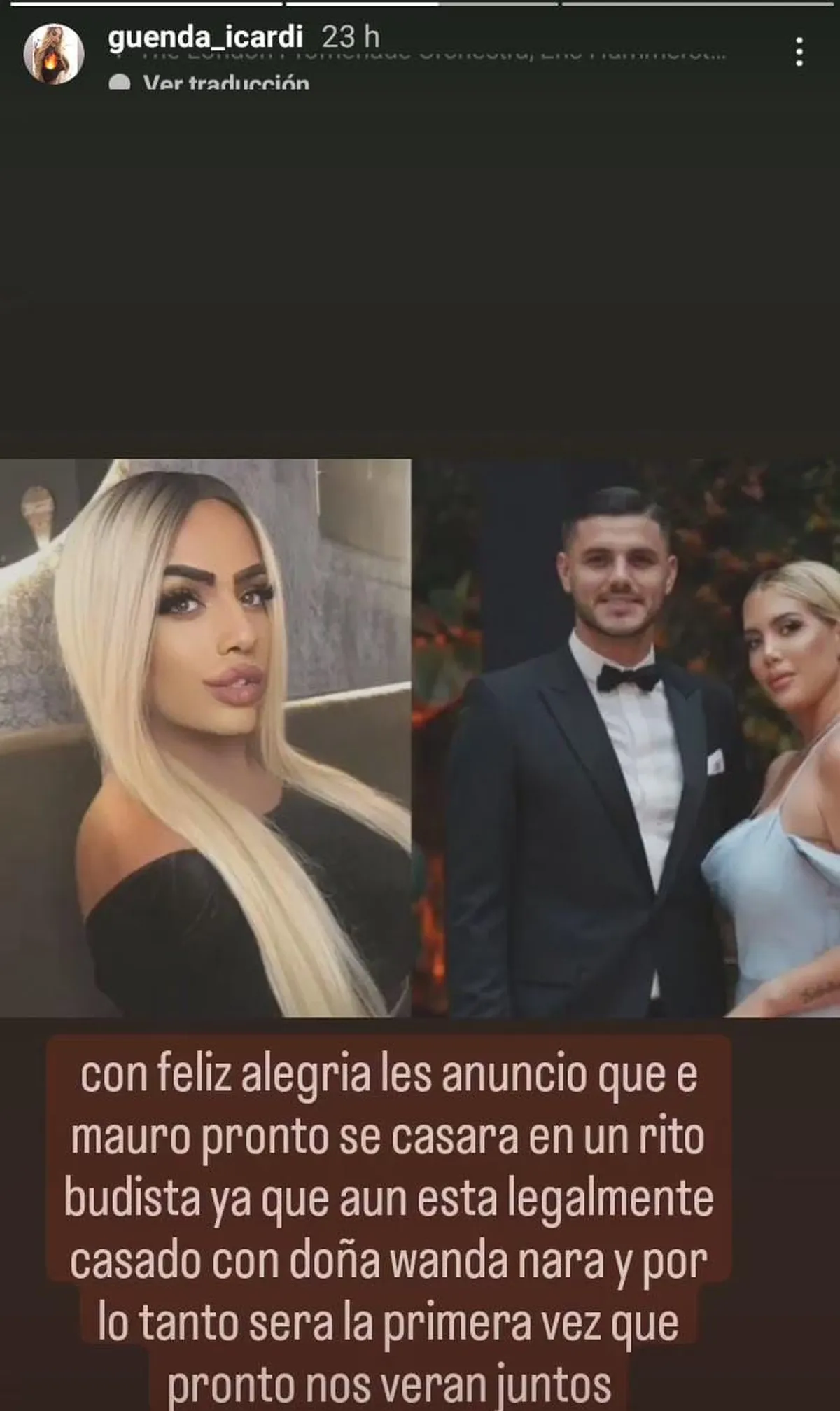 Guendalina Rodríguez confirmó su casamiento con Mauro Icardi.