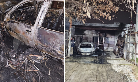una moto y un auto se incendiaron en un garage del barrio belgrano y la destruccion es total una moto y un auto se incendiaron en un garage del barrio belgrano y la destruccion es total