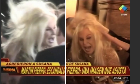 Se filtró un video donde le tiraron el pelo a Susana Giménez en los Martín Fierro: el feroz ataque Se filtró un video donde le tiraron el pelo a Susana Giménez en los Martín Fierro: el feroz ataque
