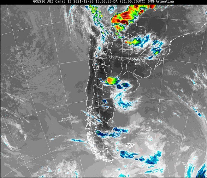 En la imagen satelital se observa poca nubosidad en el territorio provincial.