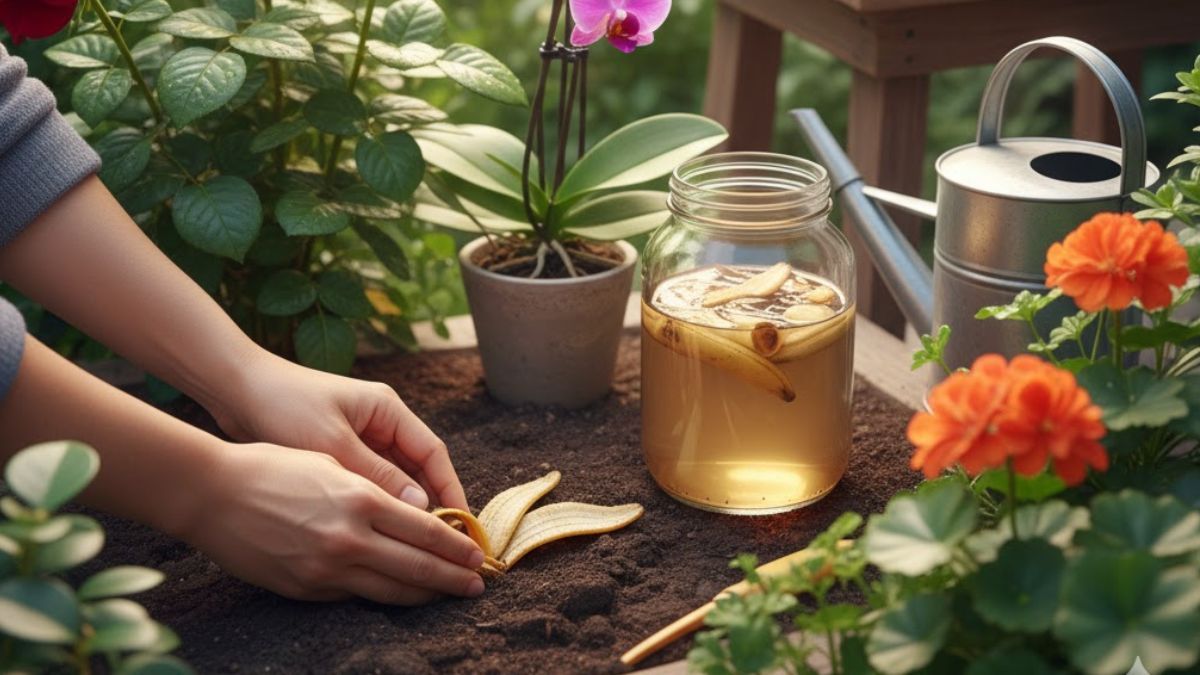 Enterrar una cáscara de banana en la tierra tiene beneficios para las plantas.