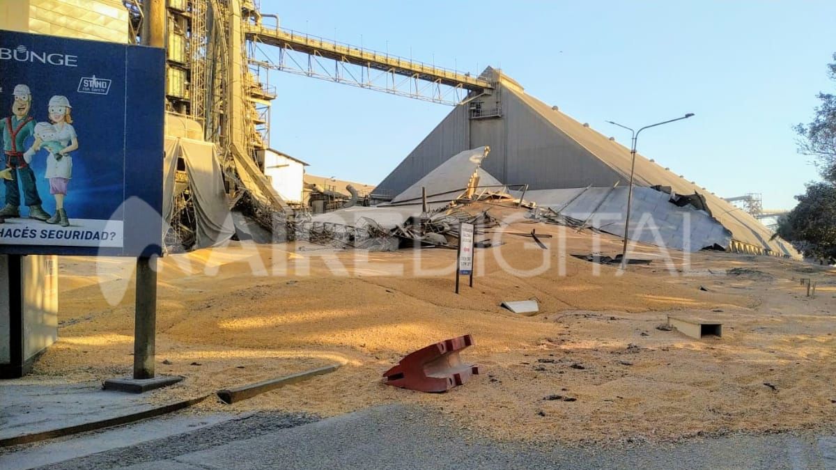 El siniestro se produjo cerca de las 8 de la mañana, cuando cedió uno de los silos de maíz.