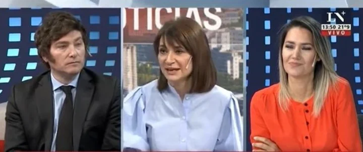 javier Milei se cruzó con la periodista cuando quiso incorporar a Losada a la charla.