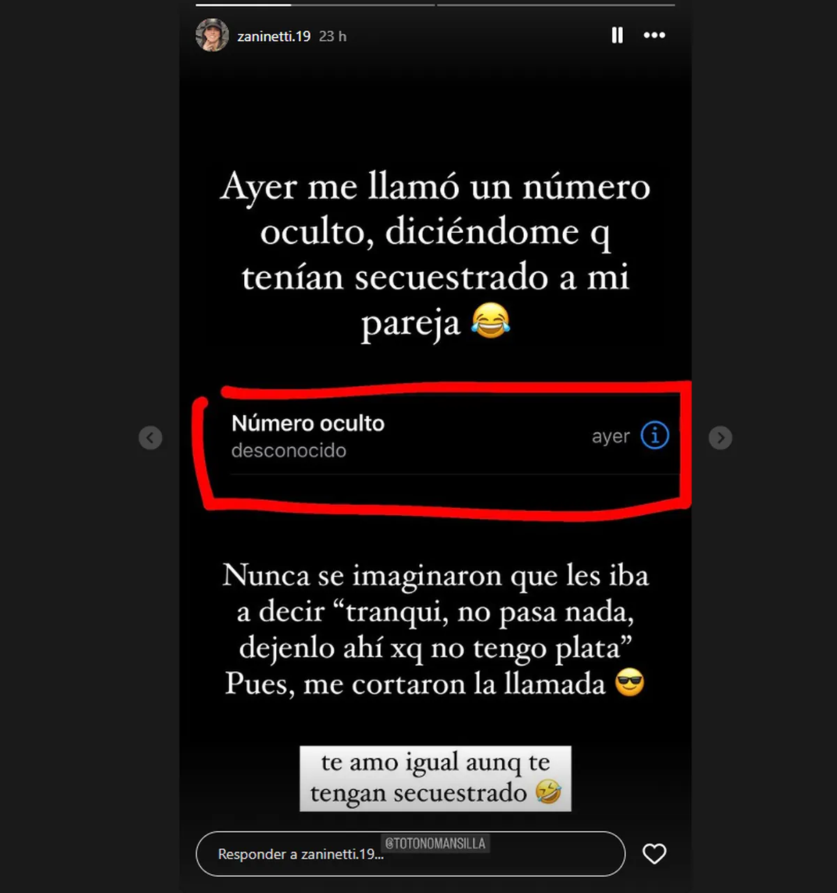 El posteo de la pareja de Mauricio Mansilla en su cuenta de Instagram. El posteo de la pareja de Mauricio Mansilla en su cuenta de Instagram.