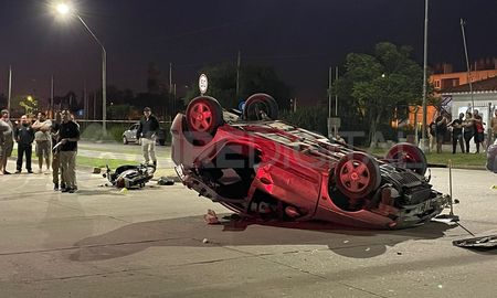El bebe iba en brazos de su madre a bordo de la moto en el momento del choque en barrio Guadalupe Oeste. El bebe iba en brazos de su madre a bordo de la moto en el momento del choque en barrio Guadalupe Oeste.