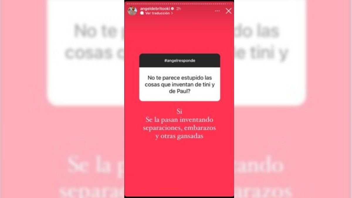 Cuando le preguntaron por los rumores de crisis entre Rodrigo De Paul y Tini Stoessel, Ángel de Brito respondió sin filtros.