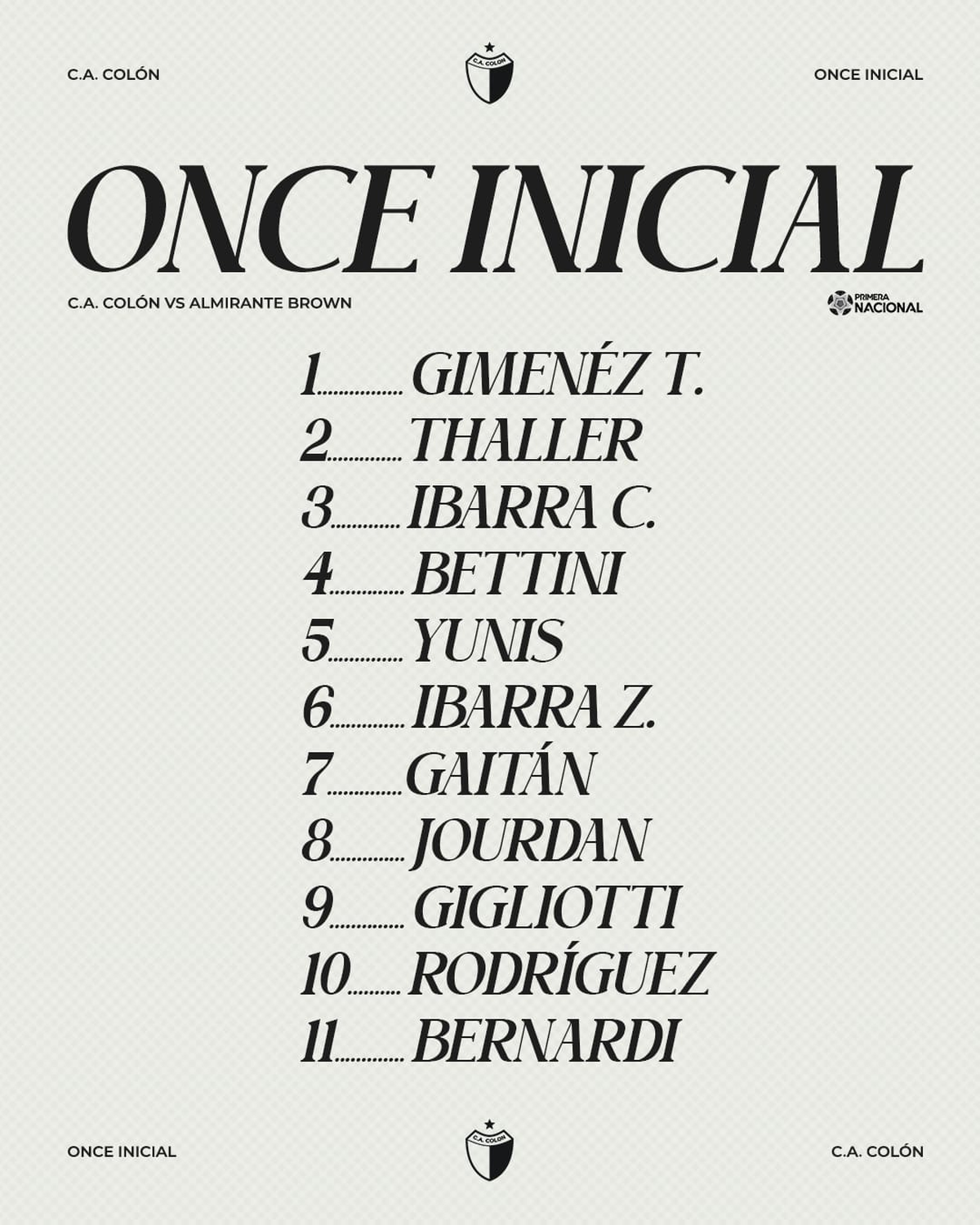 Los once de Colón. Los once de Colón.