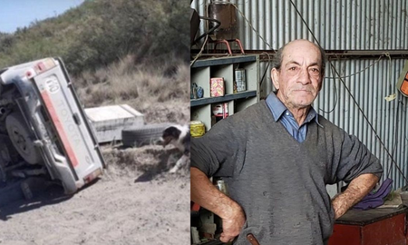 Así quedó el auto de Juan Carlos Ferrandi, el peón asesinado en Río Negro. (Foto: Diario Clarín) Así quedó el auto de Juan Carlos Ferrandi, el peón asesinado en Río Negro. (Foto: Diario Clarín)