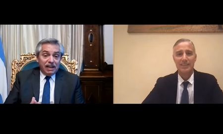 El presidente sostuvo que este es el mejor homenaje que se puede hacer a los 100.000 fallecidos por Covid-19 en un día triste, como fue ayer, en una videoconferencia que mantuvo con el titular de laboratorios Richmond. El presidente sostuvo que este es el mejor homenaje que se puede hacer a los 100.000 fallecidos por Covid-19 en un día triste, como fue ayer, en una videoconferencia que mantuvo con el titular de laboratorios Richmond.