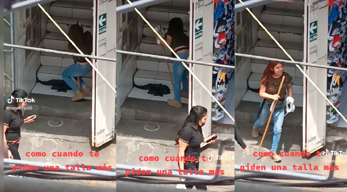 El curioso método de una vendedora para agrandar la zapatilla al cliente y que le calce: el video