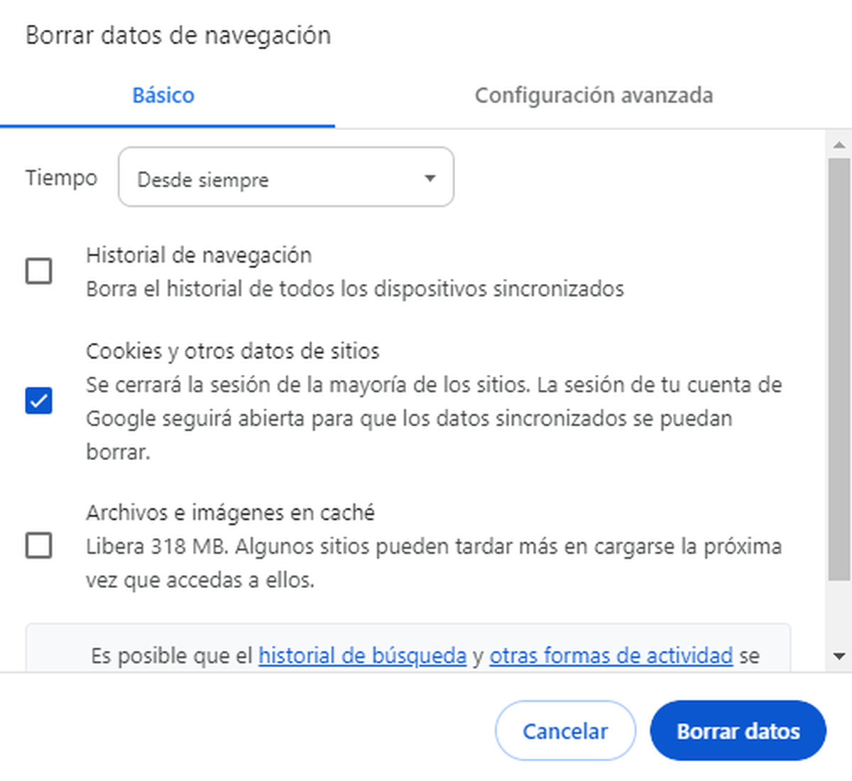 Eliminá los cookies de tu dispostivo. Eliminá los cookies de tu dispostivo.