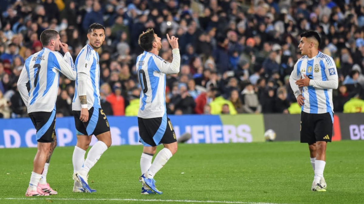 El primer festejo de la noche de Lionel.