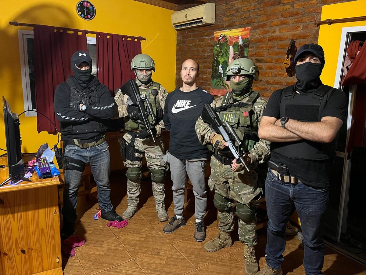 Laferrara tras ser capturado en Pueblo Andino.&nbsp;