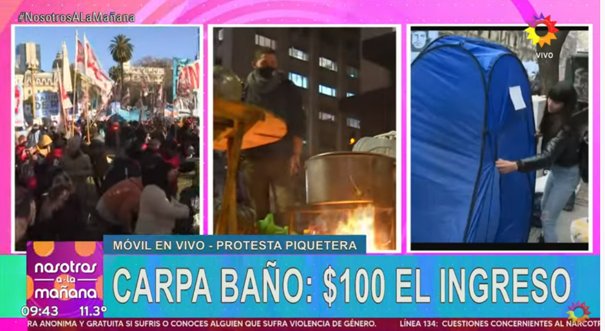 Organizaciones sociales y piqueteras acampan en la Plaza de Mayo a la espera de que sus reclamos de mejores salarios y más planes sociales.